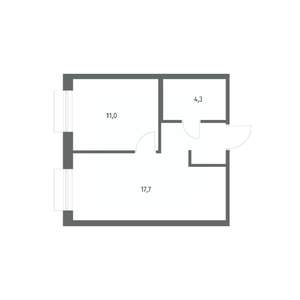 1-к квартира, вторичка, 37м2, 11/12 этаж