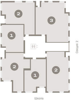 1-к квартира, вторичка, 55м2, 3/16 этаж