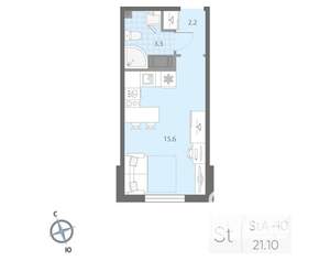 Студия квартира, вторичка, 21м2, 5/21 этаж