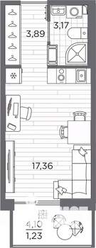 Студия квартира, вторичка, 26м2, 5/7 этаж