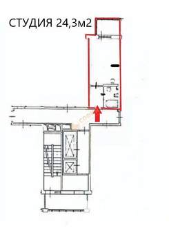 Студия квартира, вторичка, 24м2, 2/13 этаж