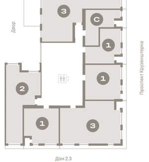 2-к квартира, вторичка, 69м2, 2/17 этаж
