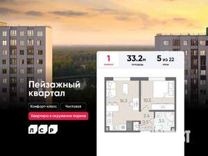 1-к квартира, вторичка, 33м2, 5/24 этаж