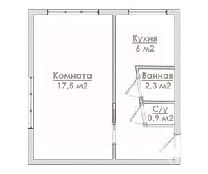 1-к квартира, вторичка, 32м2, 1/5 этаж