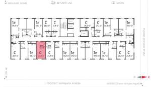 Студия квартира, вторичка, 22м2, 17/23 этаж