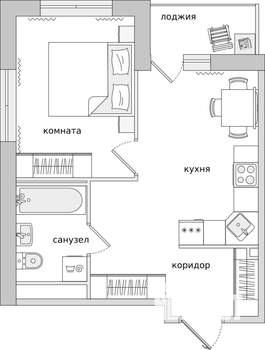 1-к квартира, вторичка, 39м2, 8/15 этаж