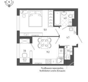 1-к квартира, вторичка, 36м2, 18/18 этаж