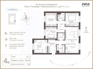 5-к квартира, вторичка, 121м2, 4/9 этаж