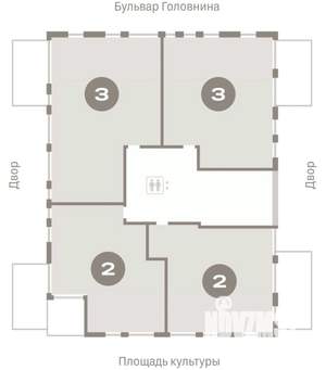 2-к квартира, вторичка, 121м2, 2/10 этаж
