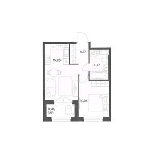 1-к квартира, вторичка, 37м2, 15/24 этаж