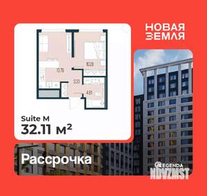 1-к квартира, вторичка, 32м2, 12/17 этаж