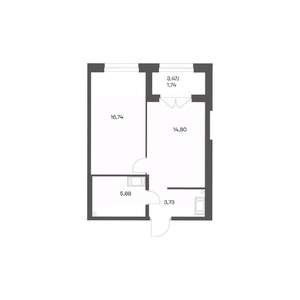 1-к квартира, вторичка, 43м2, 11/24 этаж