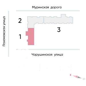 3-к квартира, строящийся дом, 61м2, 7/23 этаж
