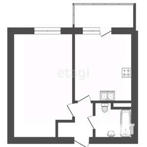 1-к квартира, вторичка, 38м2, 12/25 этаж