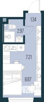 Студия квартира, вторичка, 20м2, 2/15 этаж