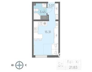 Студия квартира, вторичка, 22м2, 8/23 этаж