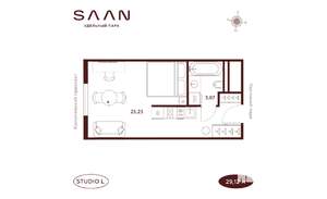 Студия квартира, вторичка, 29м2, 20/23 этаж