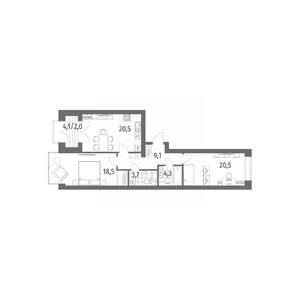 2-к квартира, вторичка, 79м2, 10/13 этаж
