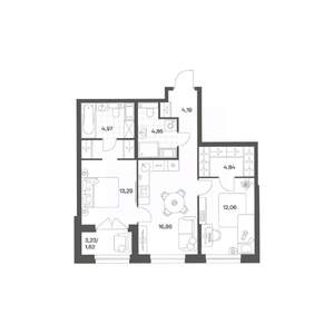 2-к квартира, вторичка, 63м2, 9/24 этаж