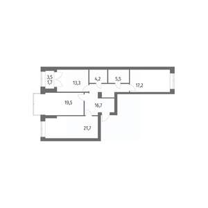 3-к квартира, вторичка, 100м2, 12/13 этаж