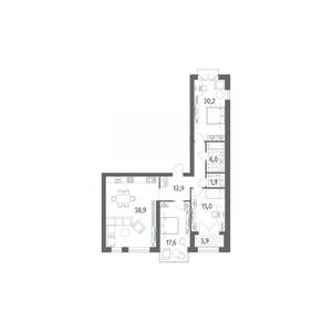 3-к квартира, вторичка, 115м2, 9/13 этаж