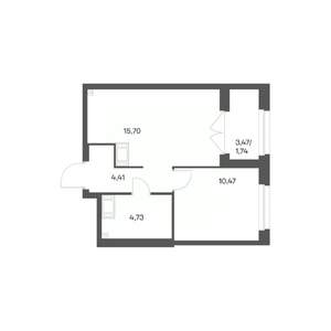 1-к квартира, вторичка, 37м2, 17/24 этаж