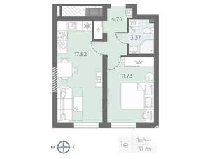 1-к квартира, вторичка, 38м2, 7/23 этаж