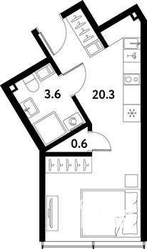 Студия квартира, вторичка, 25м2, 7/10 этаж