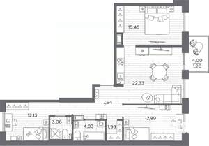 3-к квартира, вторичка, 81м2, 5/7 этаж