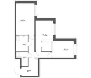 2-к квартира, вторичка, 62м2, 9/24 этаж