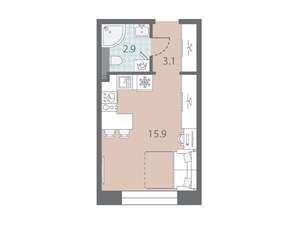 Студия квартира, вторичка, 22м2, 3/10 этаж