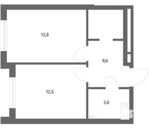 1-к квартира, вторичка, 40м2, 6/6 этаж