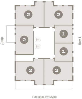 1-к квартира, вторичка, 86м2, 2/16 этаж