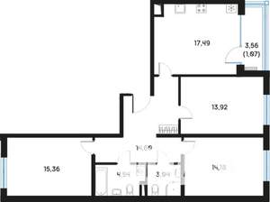 3-к квартира, вторичка, 85м2, 5/9 этаж