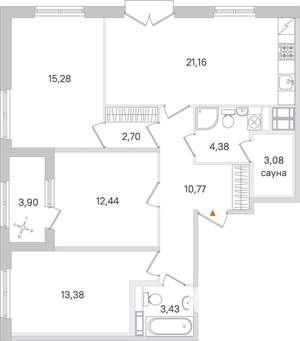 3-к квартира, вторичка, 89м2, 3/4 этаж