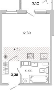 Студия квартира, вторичка, 27м2, 4/5 этаж
