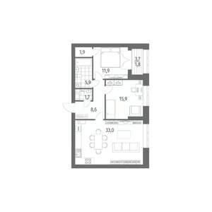 2-к квартира, вторичка, 81м2, 8/13 этаж