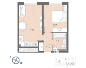 1-к квартира, вторичка, 36м2, 3/4 этаж