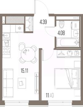 1-к квартира, вторичка, 35м2, 10/10 этаж