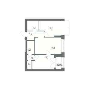 2-к квартира, вторичка, 69м2, 13/13 этаж