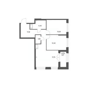 2-к квартира, вторичка, 62м2, 12/24 этаж