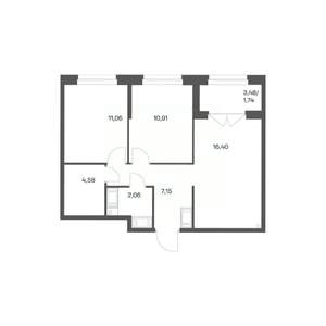 2-к квартира, вторичка, 54м2, 5/24 этаж