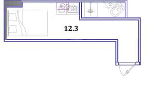 Студия квартира, вторичка, 12м2, 1/5 этаж