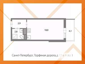 Студия квартира, вторичка, 24м2, 10/11 этаж