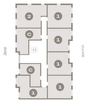 1-к квартира, вторичка, 47м2, 5/9 этаж