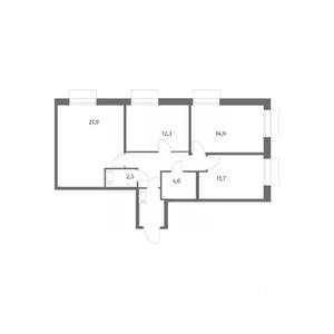 3-к квартира, вторичка, 79м2, 3/13 этаж