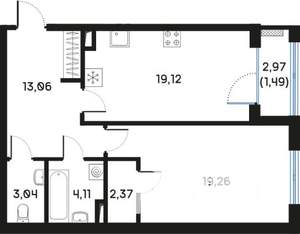 1-к квартира, вторичка, 63м2, 5/9 этаж