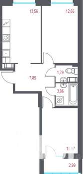 2-к квартира, вторичка, 50м2, 3/10 этаж