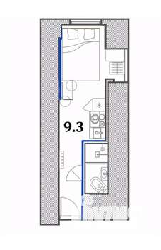Студия квартира, вторичка, 10м2, -1/4 этаж