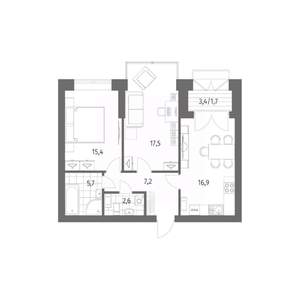2-к квартира, вторичка, 67м2, 13/13 этаж